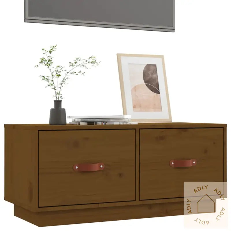 Tv-Benk Honningbrun 80X34X35 Cm Heltre Furu