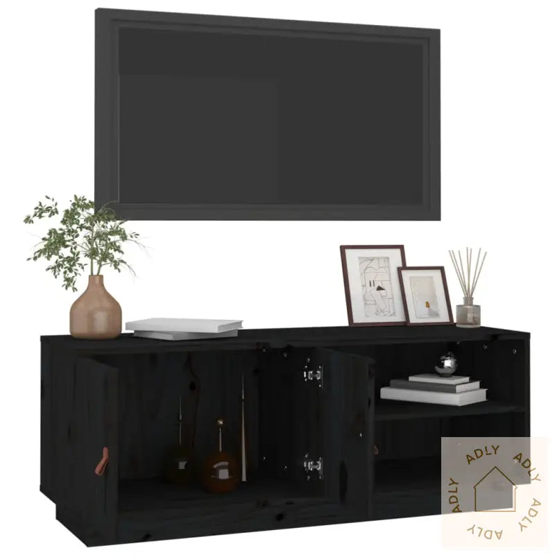 Tv-Benk Svart 105X34X40 Cm Heltre Furu