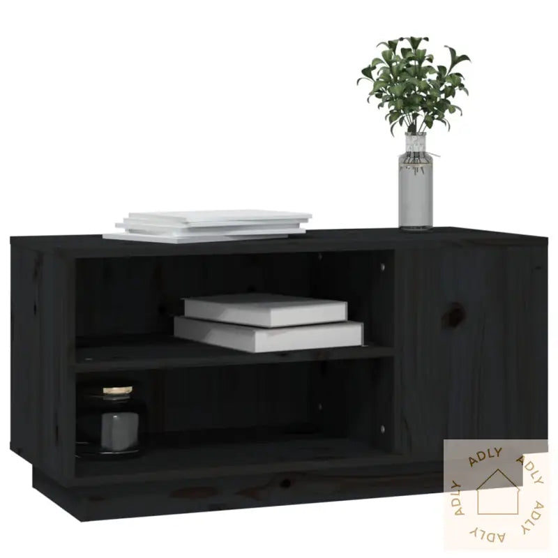 Tv-Benk Svart 80X35X40,5 Cm Heltre Furu