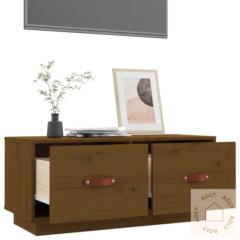 Tv-Benk Honningbrun 80X34X35 Cm Heltre Furu