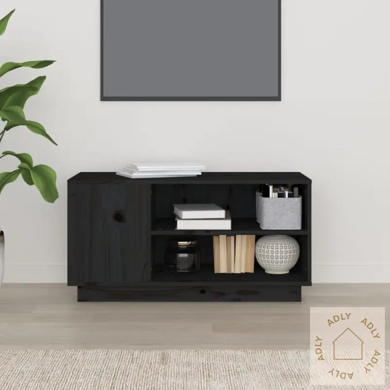Tv-Benk Svart 80X35X40,5 Cm Heltre Furu