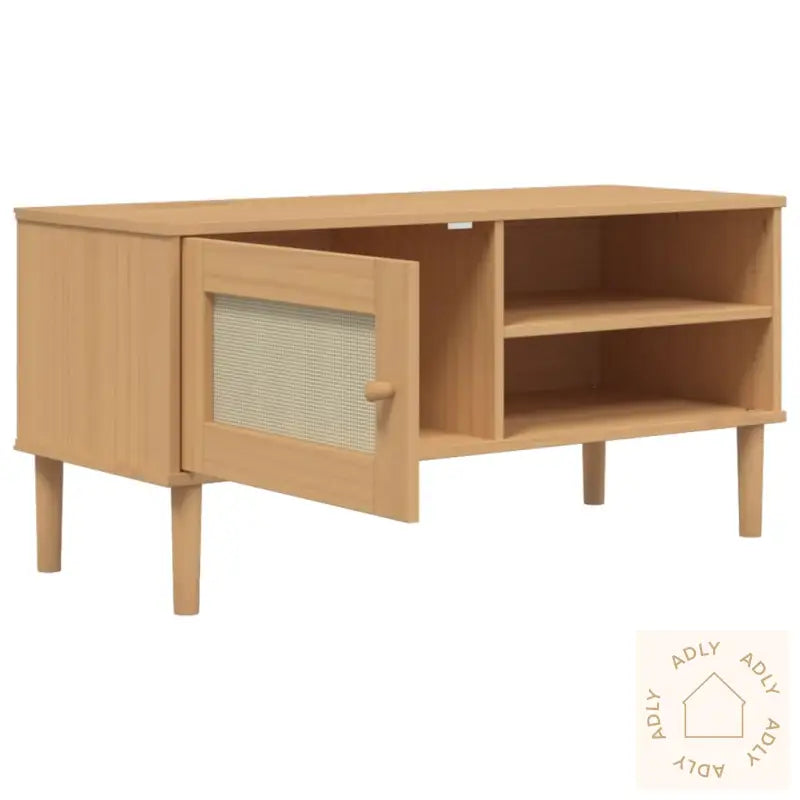 Tv-Benk Senja Rotting-Utseende Brun 106X40X49 Cm Heltre Furu