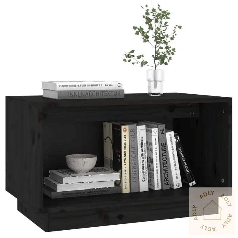 Tv-Benk Svart 60X35X35 Cm Heltre Furu