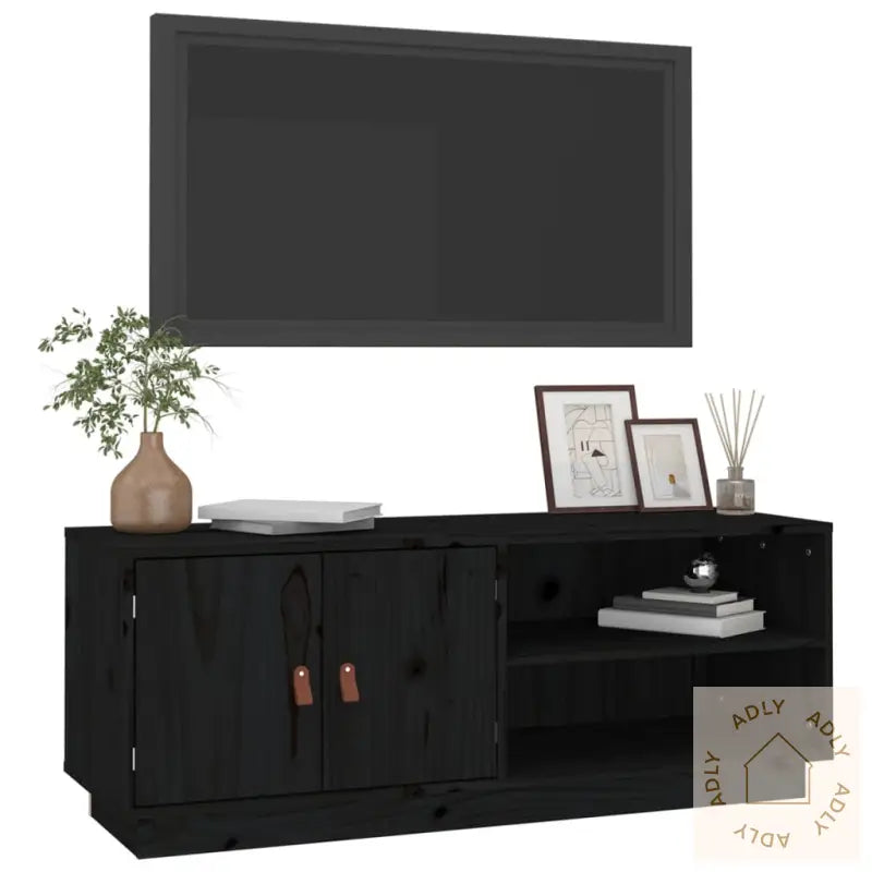 Tv-Benk Svart 105X34X40 Cm Heltre Furu