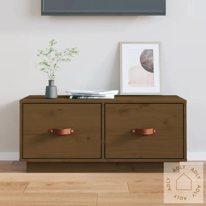 Tv-Benk Honningbrun 80X34X35 Cm Heltre Furu