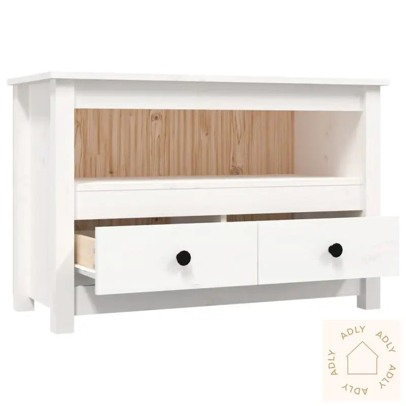 Tv-Benk Hvit 79X35X52 Cm Heltre Furu