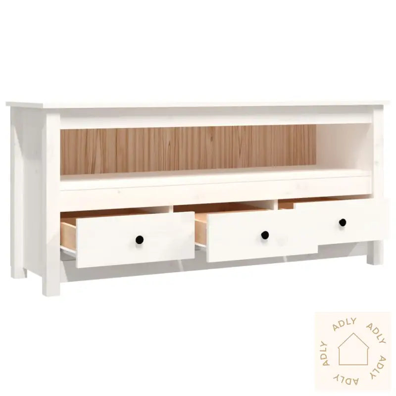 Tv-Benk Hvit 114X35X52 Cm Heltre Furu