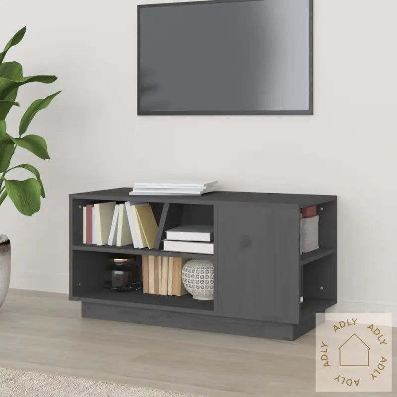 Tv-Benk Grå 80X35X40,5 Cm Heltre Furu