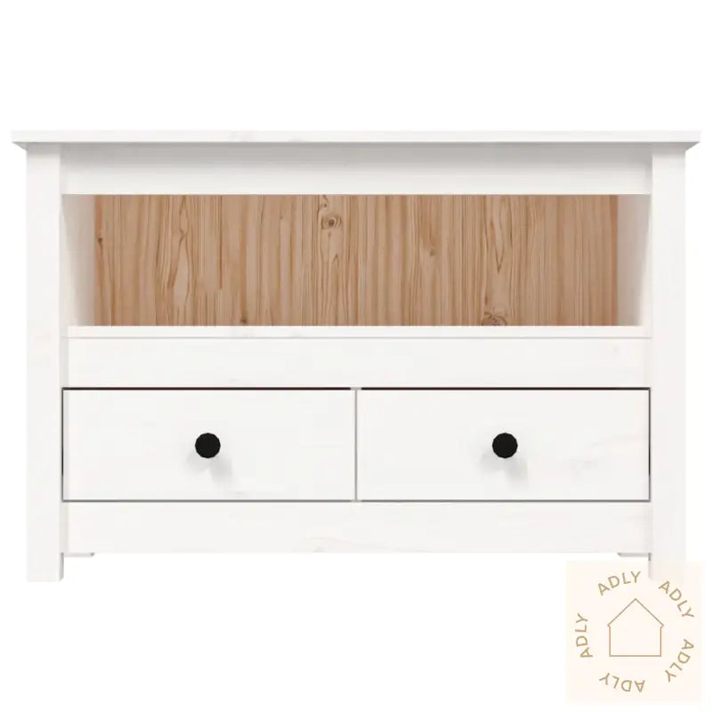 Tv-Benk Hvit 79X35X52 Cm Heltre Furu