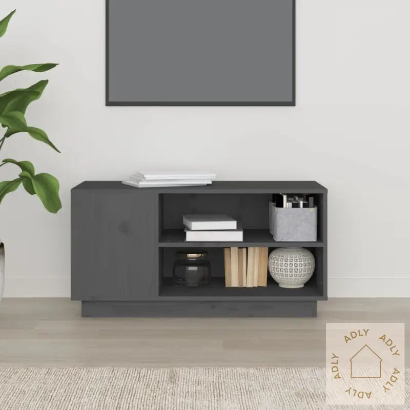 Tv-Benk Grå 80X35X40,5 Cm Heltre Furu