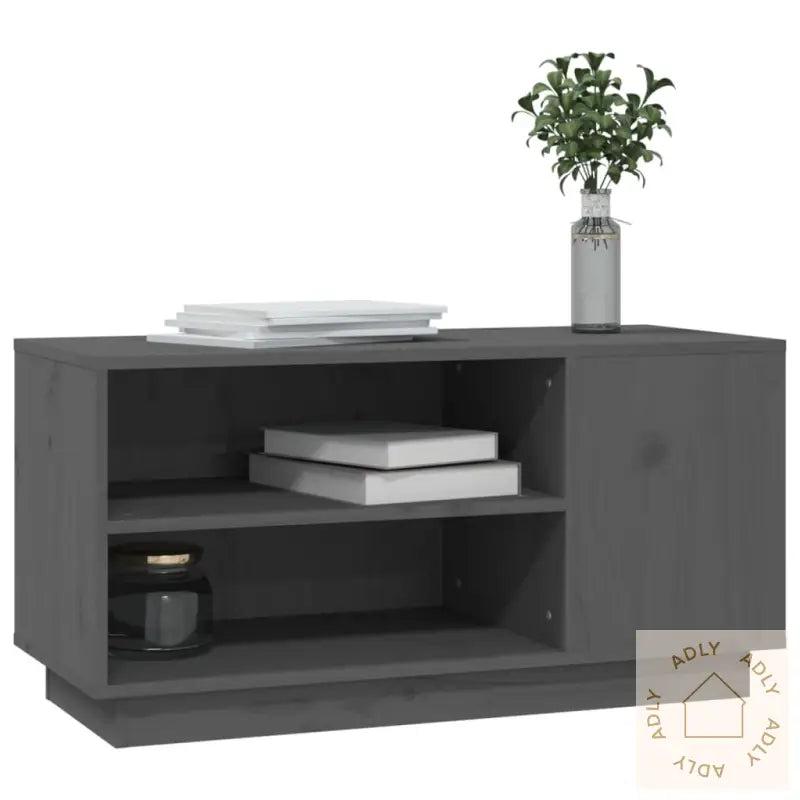 Tv-Benk Grå 80X35X40,5 Cm Heltre Furu
