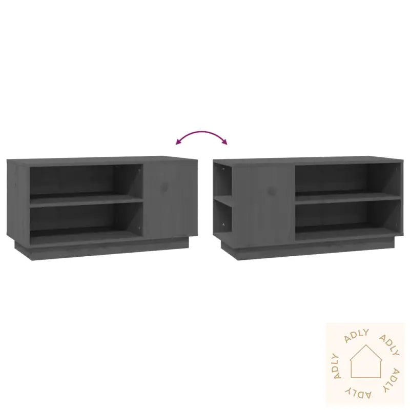 Tv-Benk Grå 80X35X40,5 Cm Heltre Furu