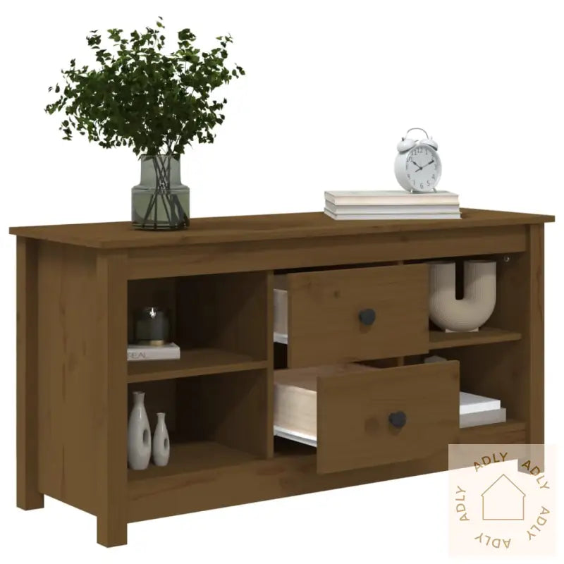 Tv-Benk Honningbrun 103X36,5X52 Cm Heltre Furu