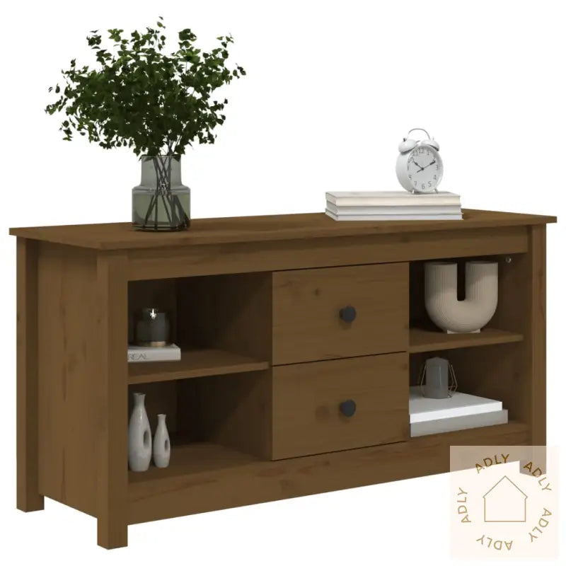 Tv-Benk Honningbrun 103X36,5X52 Cm Heltre Furu