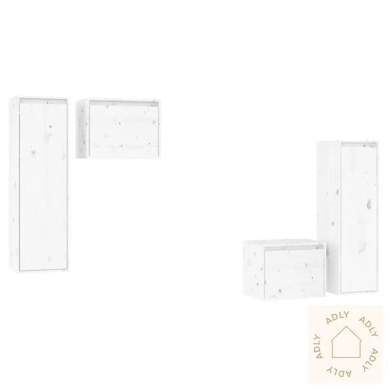 Tv-Benker 4 Stk Hvit Heltre Furu