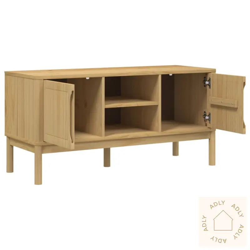 Tv-Benk Floro Voksbrun 114X43X55 Cm Heltre Furu