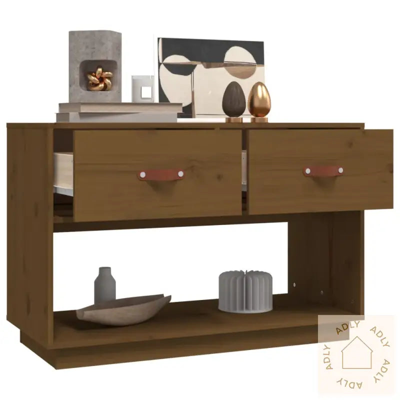 Tv-Benk Honningbrun 90X40X60 Cm Heltre Furu