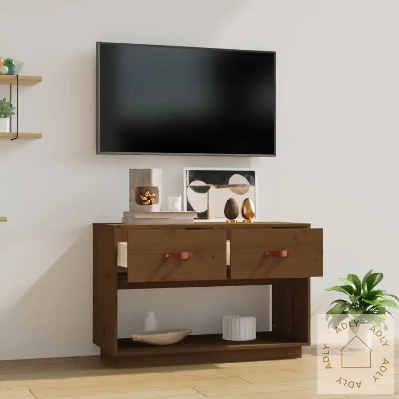 Tv-Benk Honningbrun 90X40X60 Cm Heltre Furu