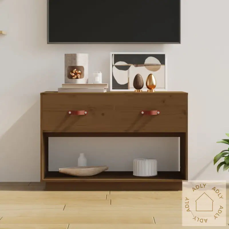 Tv-Benk Honningbrun 90X40X60 Cm Heltre Furu