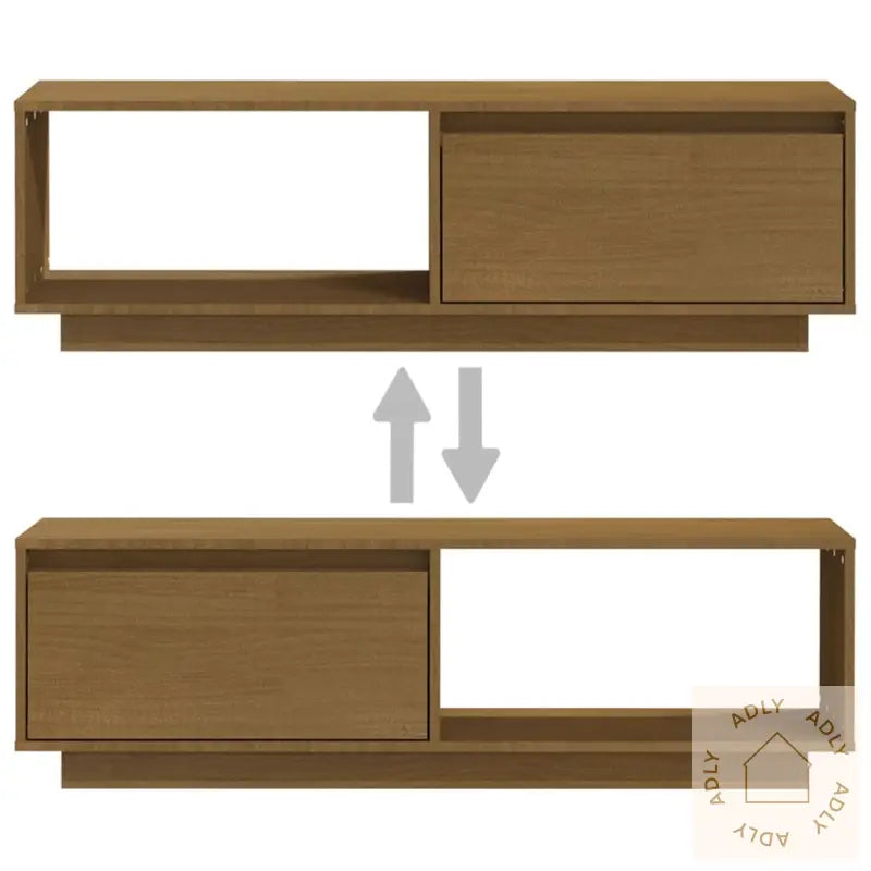 Tv-Benk 110X30X33,5 Cm Heltre Furu Honningbrun