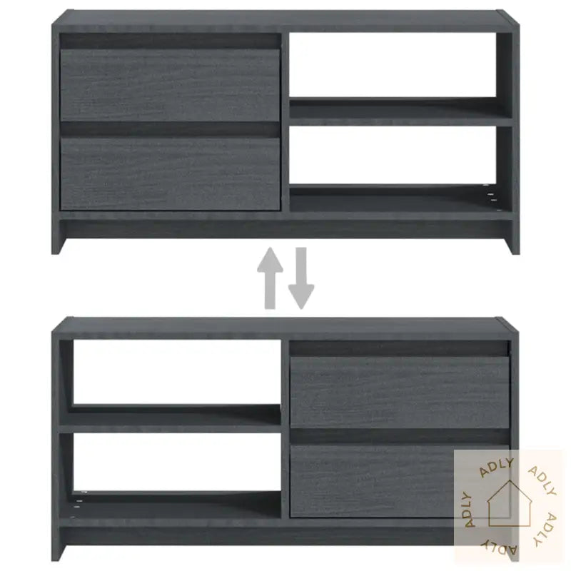 Tv-Benk 80X31X39 Cm Heltre Furu Grå