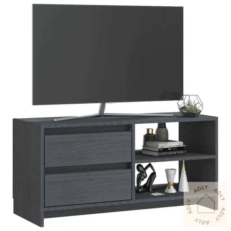 Tv-Benk 80X31X39 Cm Heltre Furu Grå