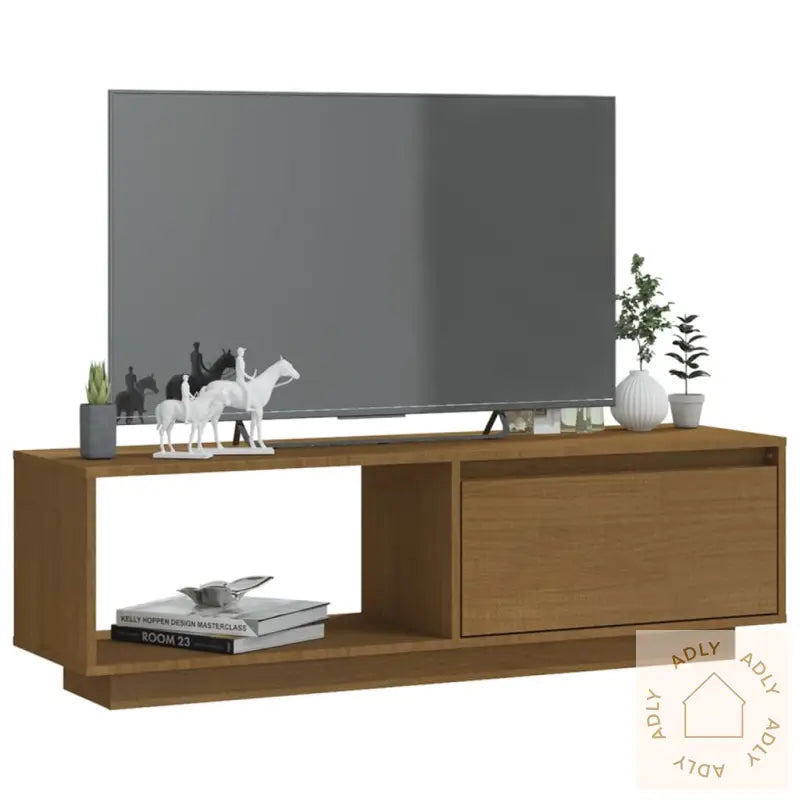 Tv-Benk 110X30X33,5 Cm Heltre Furu Honningbrun