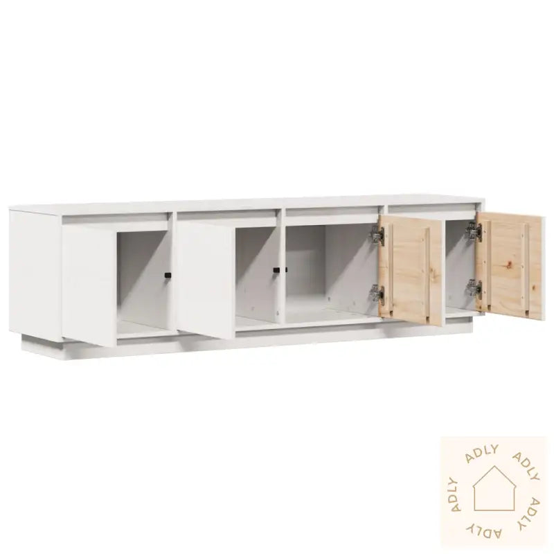 Tv-Benk Hvit 156X37X45 Cm Heltre Furu