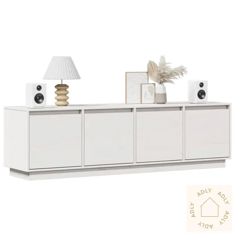 Tv-Benk Hvit 156X37X45 Cm Heltre Furu