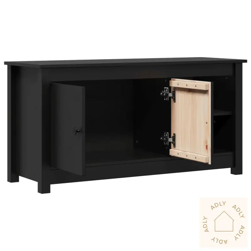 Tv-Benk Svart 103X36,5X52 Cm Heltre Furu