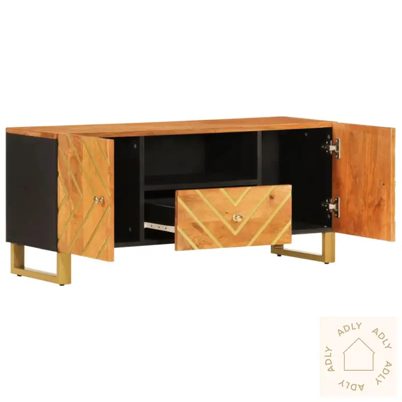 Tv-Benk Brun Og Svart 105X33,5X46 Cm Heltre Mango