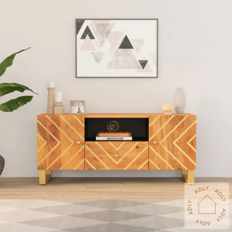 Tv-Benk Brun Og Svart 105X33,5X46 Cm Heltre Mango