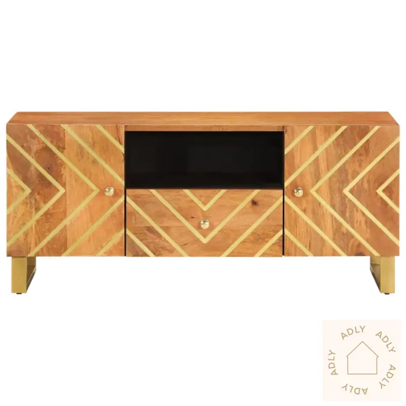 Tv-Benk Brun Og Svart 105X33,5X46 Cm Heltre Mango