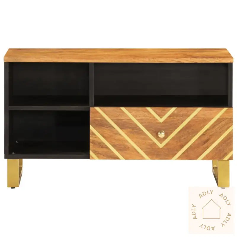 Tv-Benk Brun Og Svart 80X33,5X46 Cm Heltre Mango