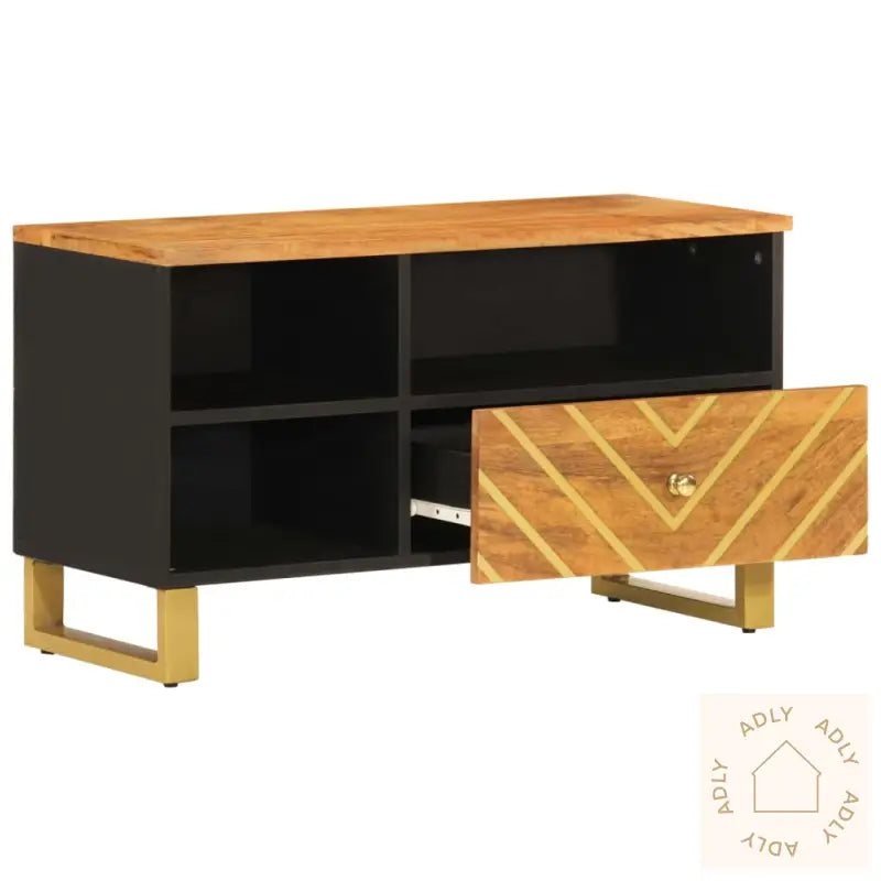 Tv-Benk Brun Og Svart 80X33,5X46 Cm Heltre Mango