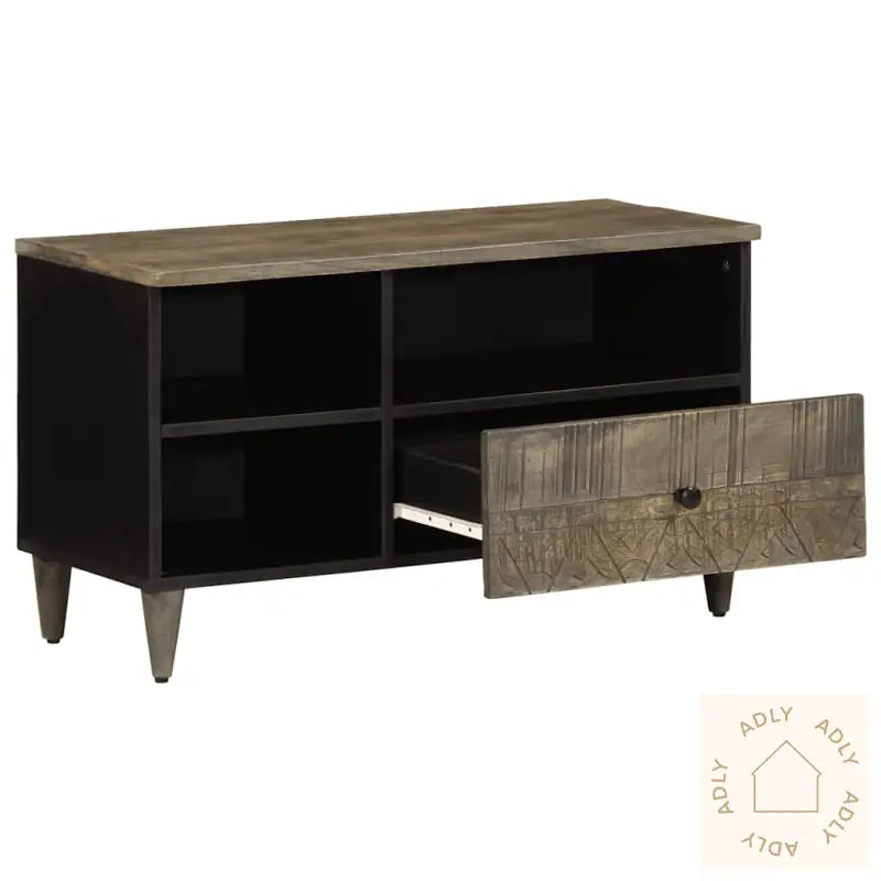 Tv-Benk Svart 80X33X46 Cm Heltre Mango