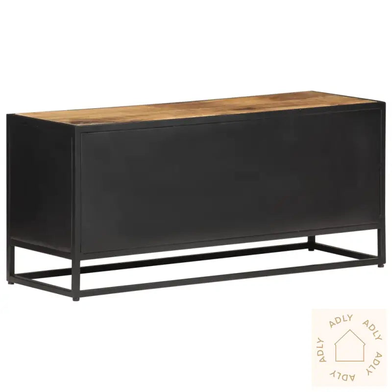 Tv-Benk 90X30X40 Cm Grovt Mangotre Med Naturlig Stokk