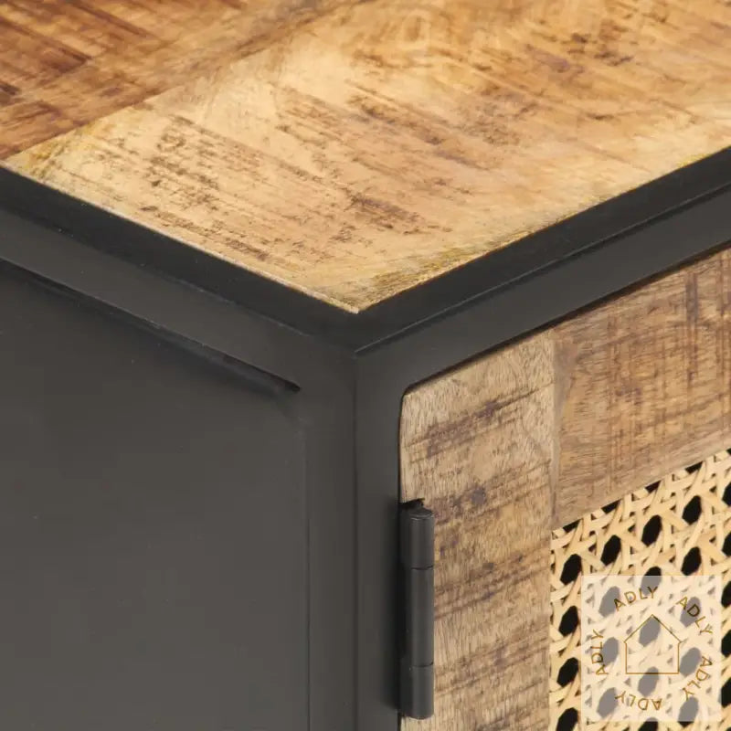 Tv-Benk 90X30X40 Cm Grovt Mangotre Med Naturlig Stokk