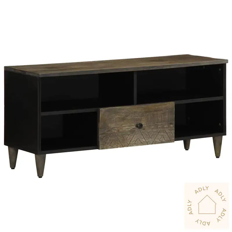 Tv-Benk Svart 100X33X46 Cm Heltre Mango