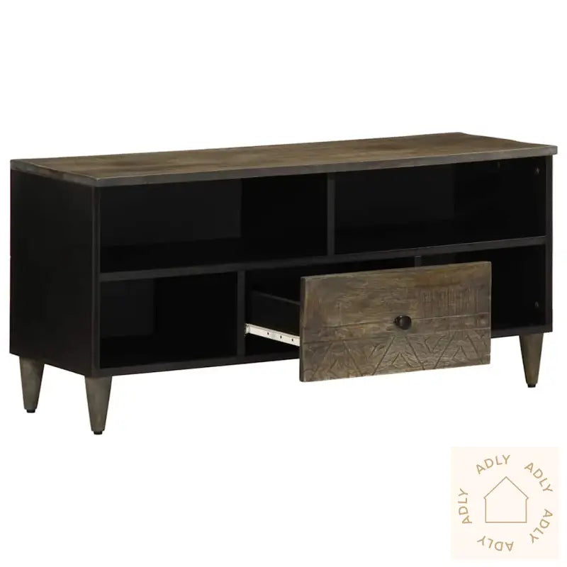 Tv-Benk Svart 100X33X46 Cm Heltre Mango