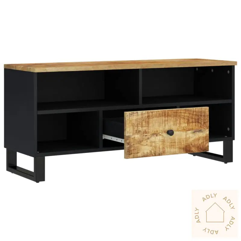 Tv-Benk 100X33X46 Cm Heltre Mango Og Konstruert Tre