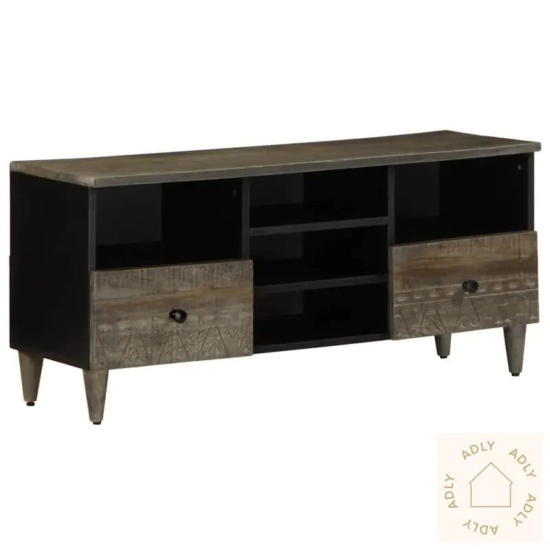 Tv-Benk Svart 100X33X46 Cm Heltre Mango