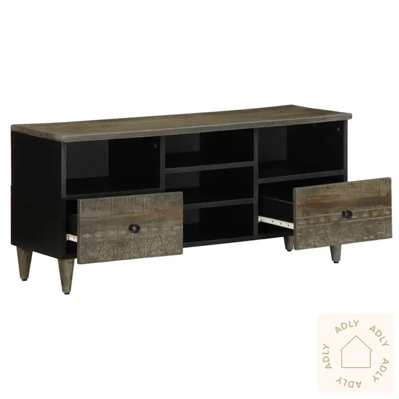 Tv-Benk Svart 100X33X46 Cm Heltre Mango