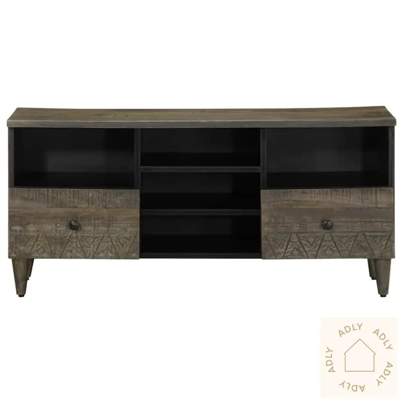 Tv-Benk Svart 100X33X46 Cm Heltre Mango
