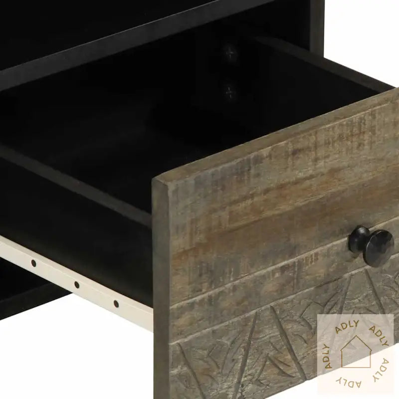 Tv-Benk Svart 100X33X46 Cm Heltre Mango