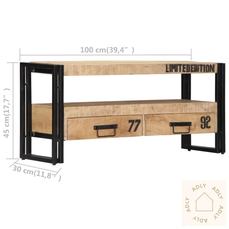 Tv-Benk 100X30X45 Cm Heltre Mango
