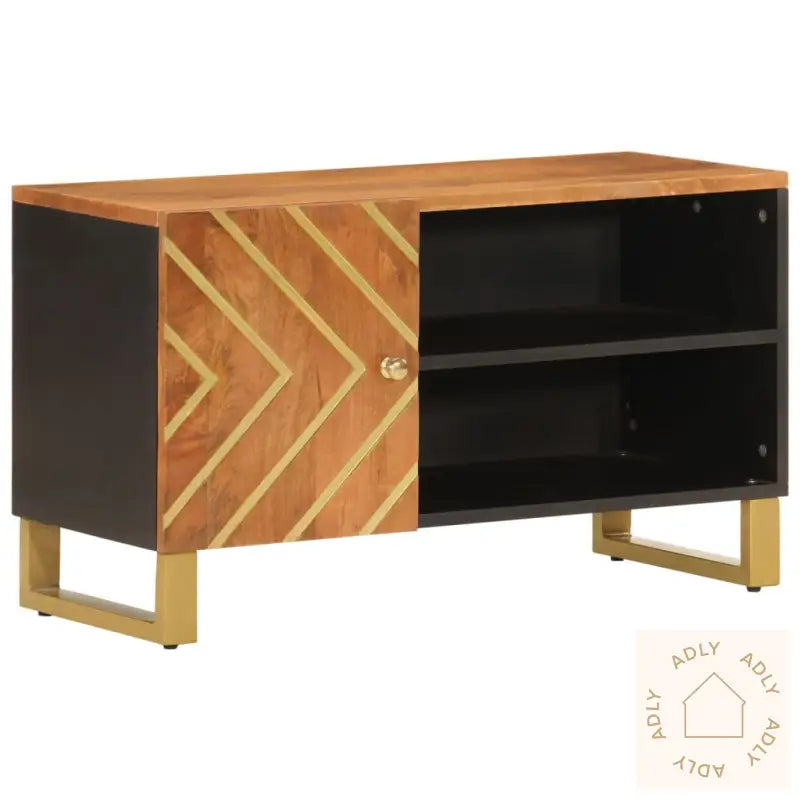 Tv-Benk Brun Og Svart 80X31,5X46 Cm Heltre Mango