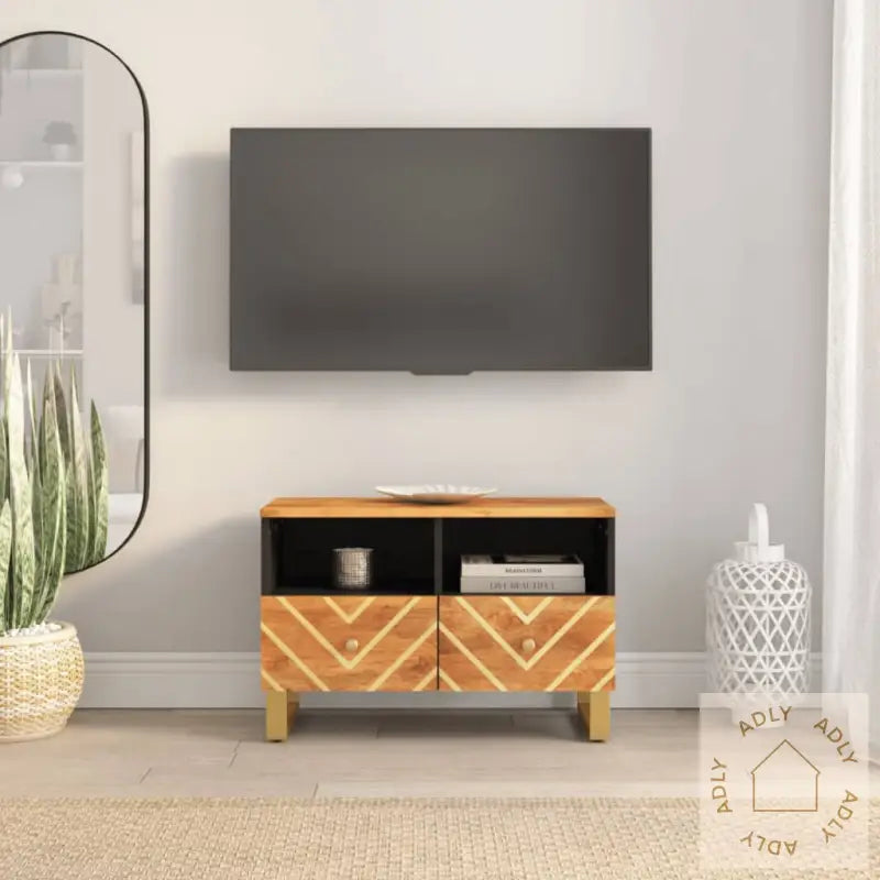 Tv-Benk Brun Og Svart 70X33,5X46 Cm Heltre Mango