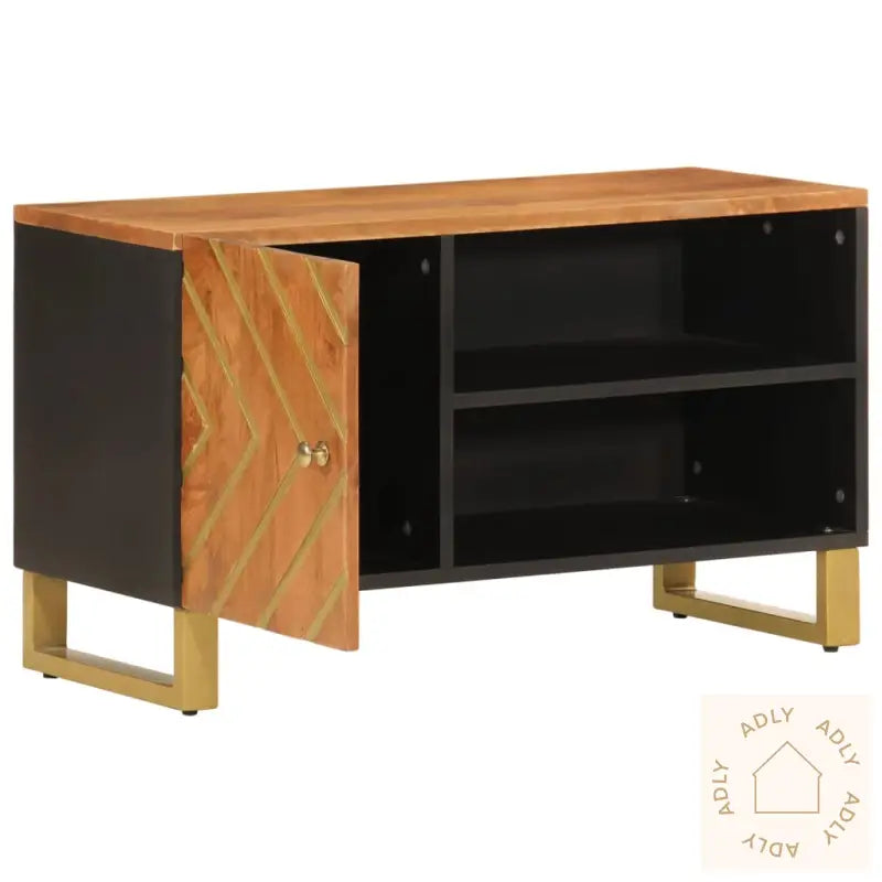 Tv-Benk Brun Og Svart 80X31,5X46 Cm Heltre Mango