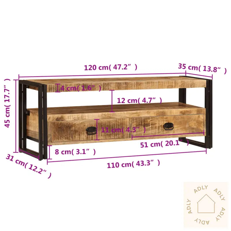 Tv-Benk 120X35X45 Cm Heltre Mango